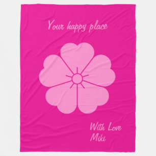 Custom Modern Minimalist Geometric Simple Flower Fleece Blanket