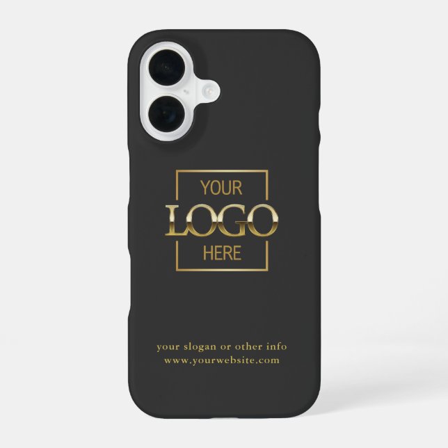 Custom Modern Minimalist Logo Business Branding iPhone 16 Case (Back)