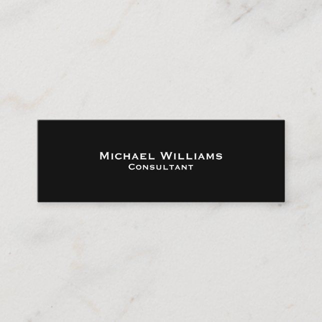 Custom Modern Minimalist Professional Simple Black Mini Business Card (Front)
