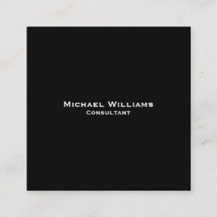Custom Modern Minimalist Professional Simple Black Square Business Card