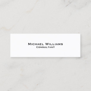 Custom Modern Minimalist Professional Simple White Mini Business Card