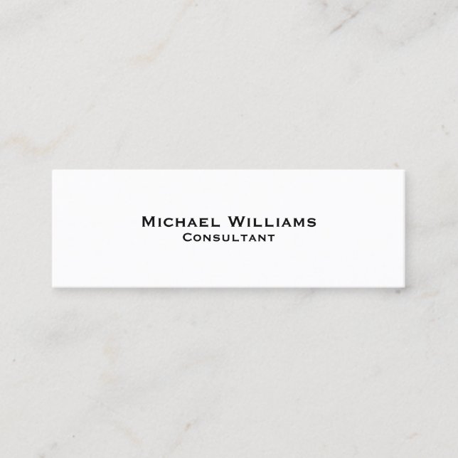 Custom Modern Minimalist Professional Simple White Mini Business Card (Front)