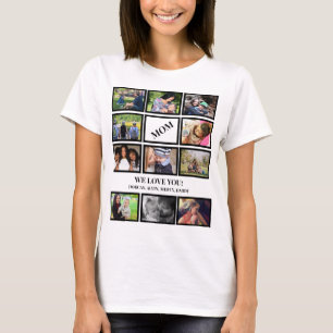 Custom Modern Mom Mothers Day 11 Photo Collage T-Shirt