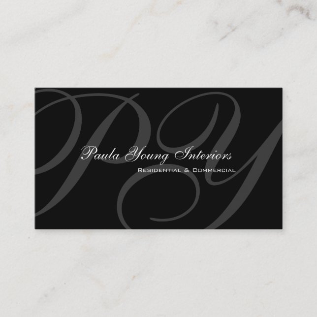Custom Modern Monogram 2 Business Card (Front)