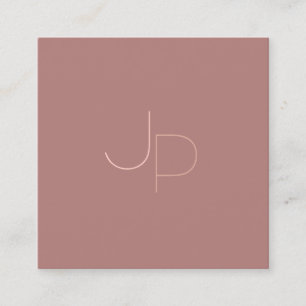 Custom Modern Monogram Initial Template Square Square Business Card
