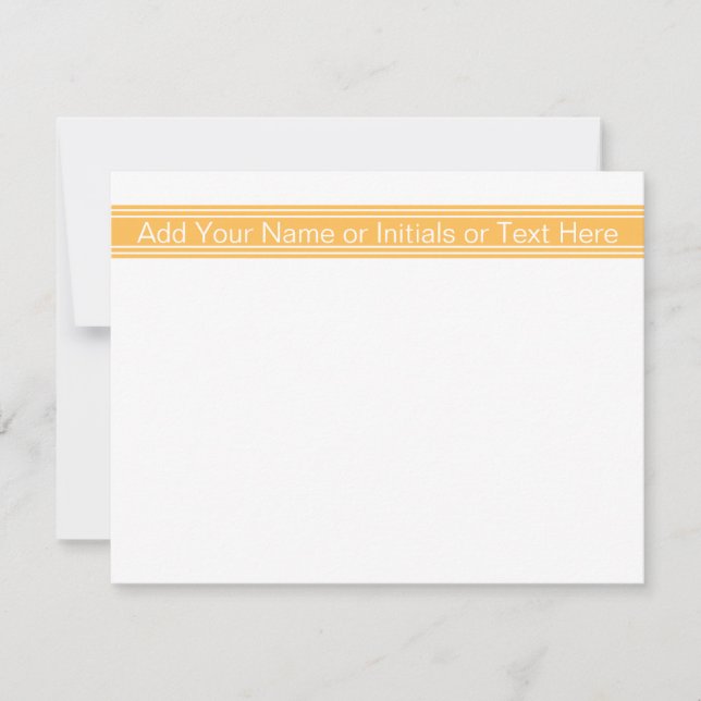 Custom Modern Monogram Name Initials Text Yellow Card (Front)