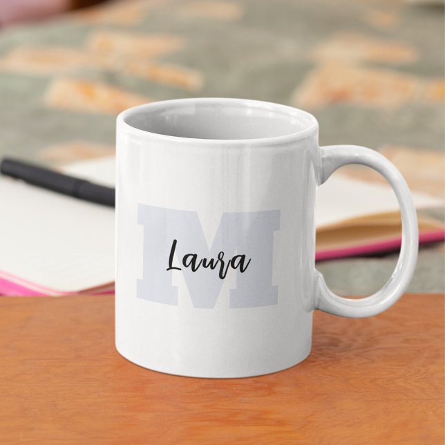 Custom Modern Monogram Simple  Coffee Mug (Simple monogram coffee cup.)