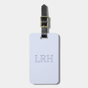 Custom Modern Monogram Simple Initial Blue Luggage Tag