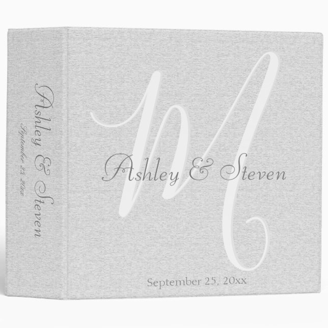 Custom Modern Monogram Wedding Binder (Front/Spine)