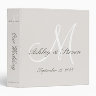 Custom Modern Monogram Wedding Binder