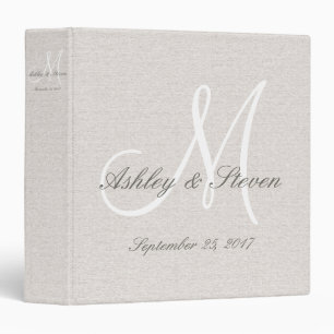 Custom Modern Monogram Wedding Binder