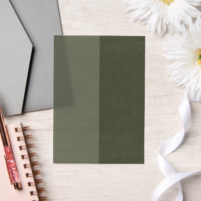 Custom Modern Moss Vellum Overlay — Split Style Vellum Invitations (Wedding)