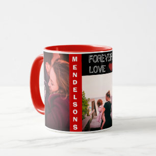 Custom modern multi photo and personalized text mug