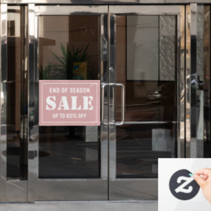 Custom Modern Pastel Pink Business Store Sale Window Cling