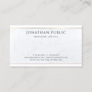 Custom Modern Personalized Elegant Gold Marble Business Card