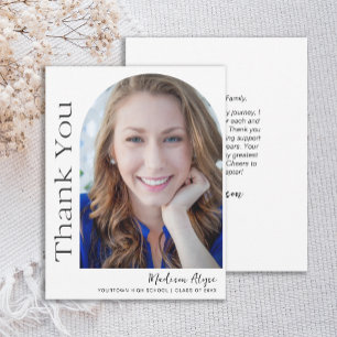 Custom Modern Photo Arch Graduation  Thank You Card