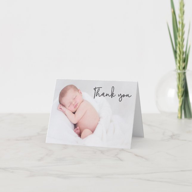 Custom Modern Photo Baby Shower Thank you (Front)