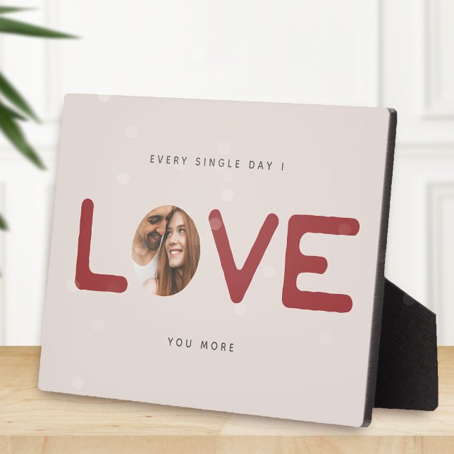 Custom Modern Photo LOVE Valentines Couple Gift Plaque (Custom Modern Photo LOVE Valentines Couple Gift Plaque)