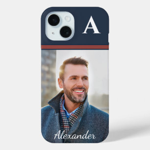 Custom Modern Photo Picture Monogram Personalize iPhone 15 Case