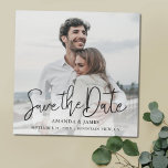 Custom Modern Photo Save the Date Magnetic Invitation<br><div class="desc">This simply chic photo wedding save the date magnet template has a warm, minimalist design. It features a lively modern Save the Date text above your first names and date and wedding location. The save the date element can't be altered, but you can, in addition to replacing our sample info...</div>