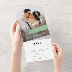 Custom Modern Photo Wedding Invitation with RSVP