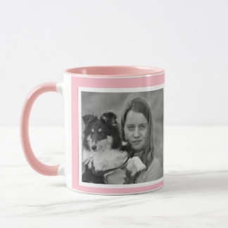 Custom modern Pink 2 photo collage Mug