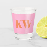 Custom Modern Pink Orange Monogrammed Initial 
