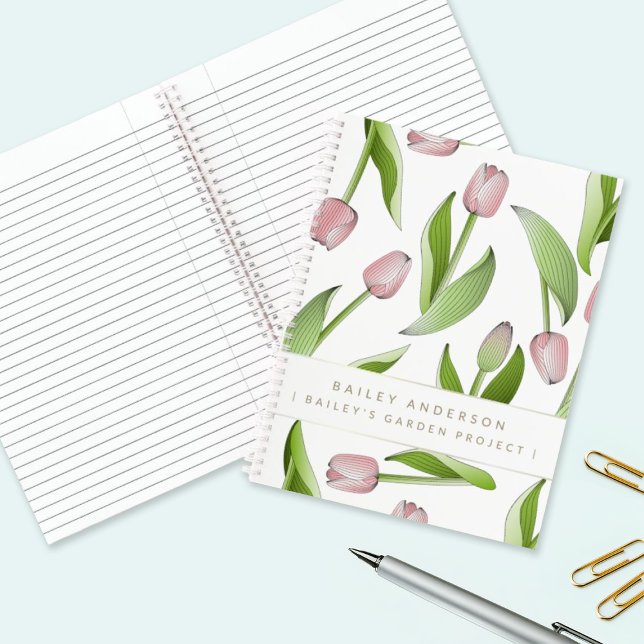 Custom Modern Pink Tulip Notebook (Creator Uploaded)