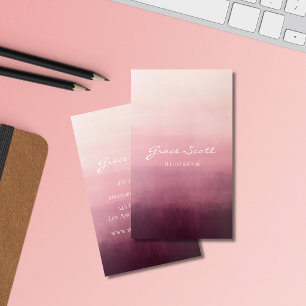 Custom Modern Pink Watercolor Business Cards