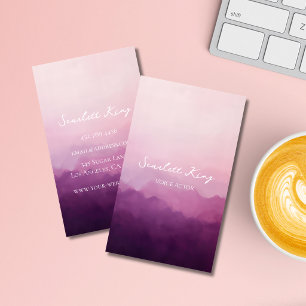 Custom Modern Pink Watercolor Business Cards