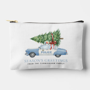 Custom Modern Police Officer Christmas Tree Car Accessory Pouch
