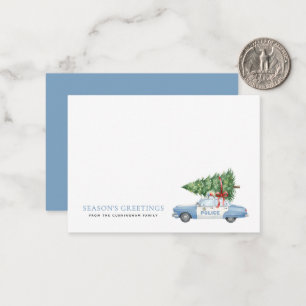 Custom Modern Police Officer Christmas Tree Car Card