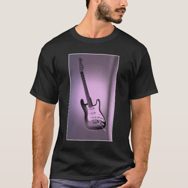 Custom Modern Pop Art Electric Guitar Template T-Shirt (Front)