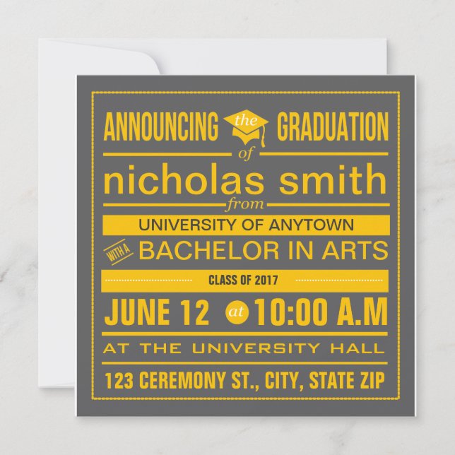 Custom modern poster graduation announcement (Front)