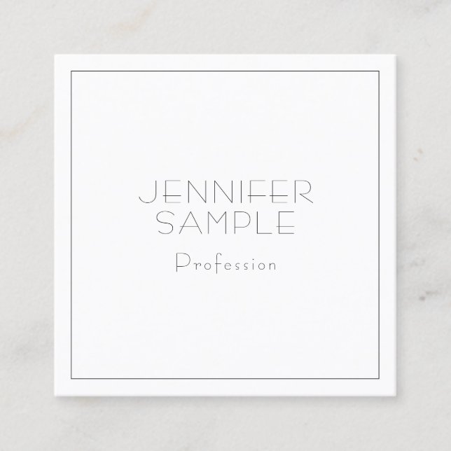 Custom Modern Professional Elegant Luxury Template Square Business Card (Front)