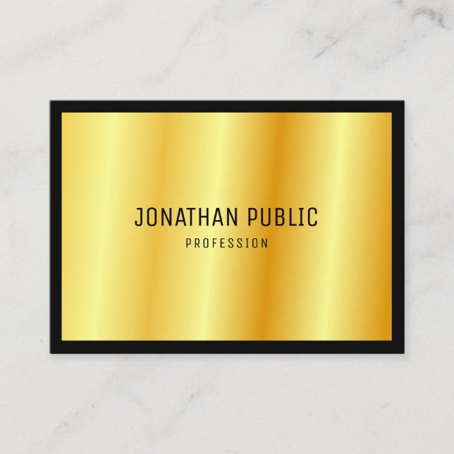 Custom Modern Professional Gold Elegant Template Business Card (Front)