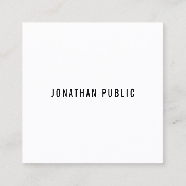Custom Modern Professional Minimalist Template Square Business Card (Front)
