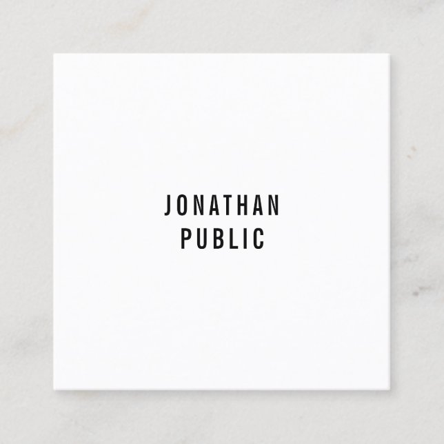 Custom Modern Professional Simple Elegant Template Square Business Card (Front)