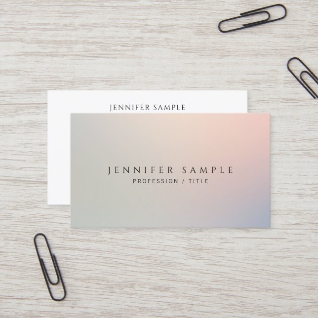 Custom Modern Professional Simple Template Business Card (Front/Back In Situ)