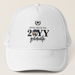 Custom Modern Proud Dad of the Graduate Parent Trucker Hat
