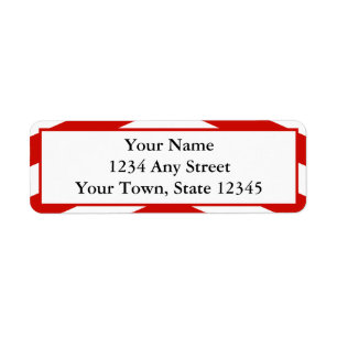Custom Modern Red Chevron Return Address Labels