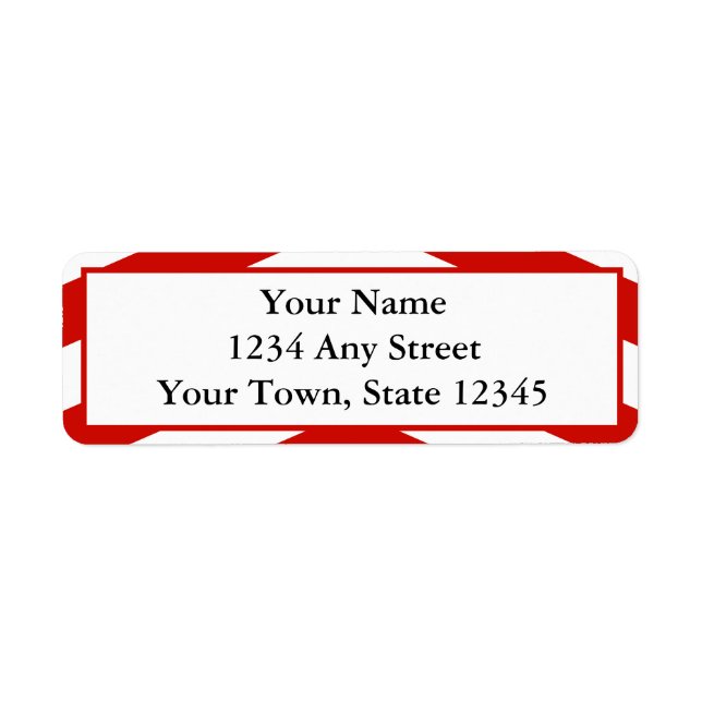 Custom Modern Red Chevron Return Address Labels (Front)