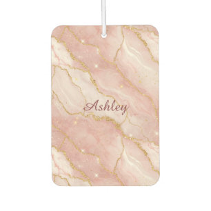 Custom Modern Rose Quartz Marble Gold Air Freshener