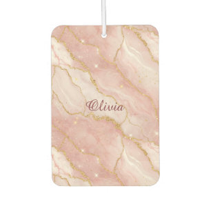 Custom Modern Rose Quartz Marble Gold Air Freshener