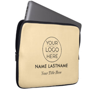 Custom Modern Round Business Logo Laptop Sleeve