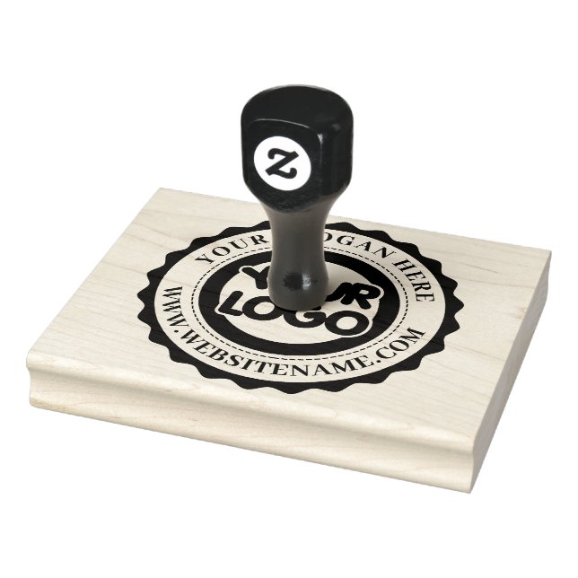 Custom Modern Round Business Logo Large Rubber Stamp (Stamp)