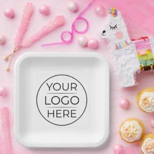 Custom Modern Round Business Logo Paper Plate