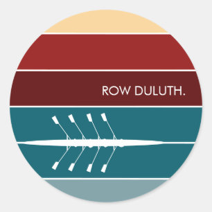 Custom Modern Rowing Classic Round Sticker