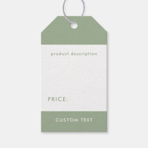 Custom Modern Sage Green QR Code Price Tag