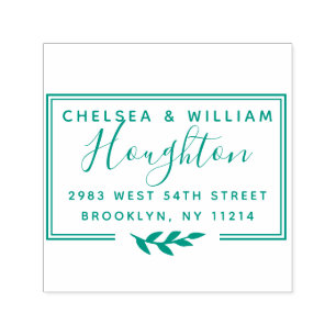Custom Modern Script Couple's Names Return Address Self-inking Stamp